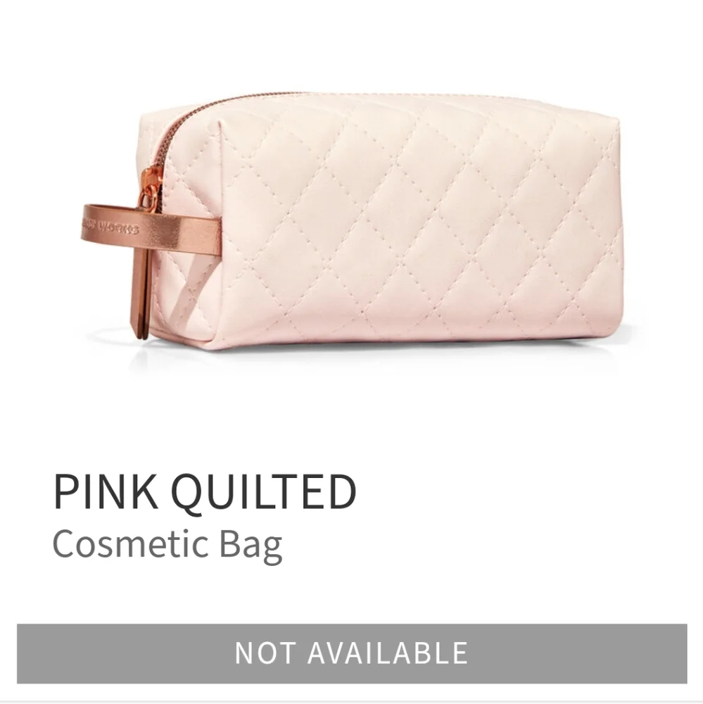 BATH & BODY WORKS BABY PINK & ROSE GOLD COSMETIC BAG POUCH BNWT SO Retired
